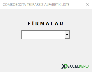 ComboBox'a Verileri Benzersiz Olarak Alma