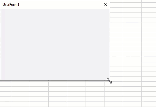 UserForm Boyutlandırma