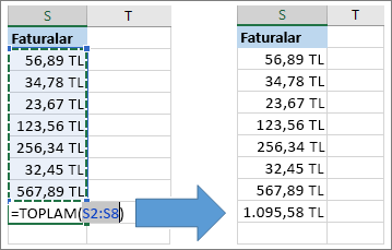 Otomatik Toplam’ı Kullanma