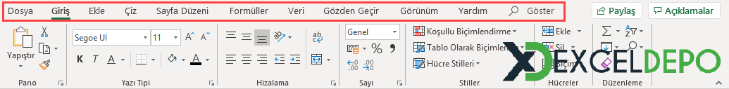 Şerit Menü