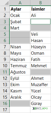 Boşlukları Hızlı Doldurma