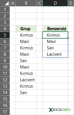 BENZERSİZ Formülü