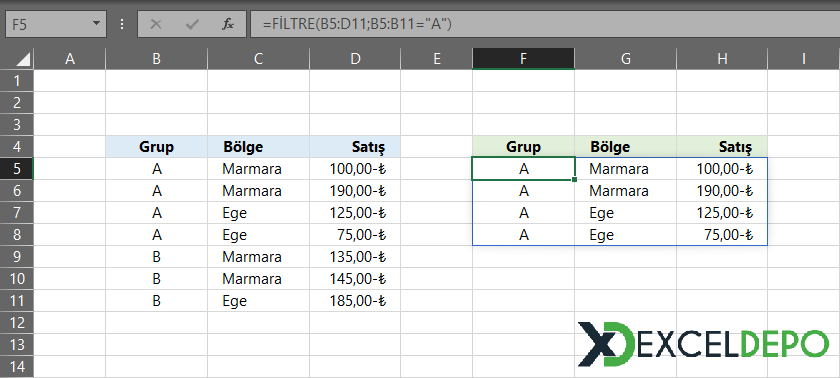 Excel #HESAPLA! Hatası Örneği