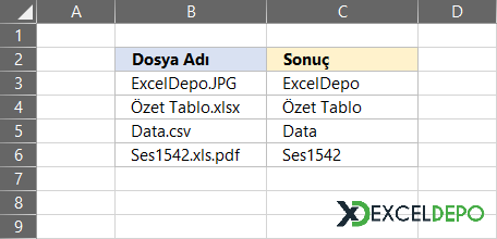 Dosya Türünü Gizleme