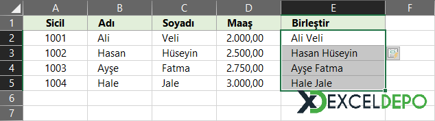 Hızlı Doldurma Hızlı Birleştirme