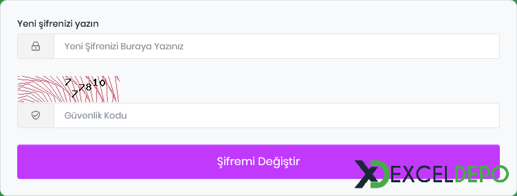 Yeni Şifre Belirleme