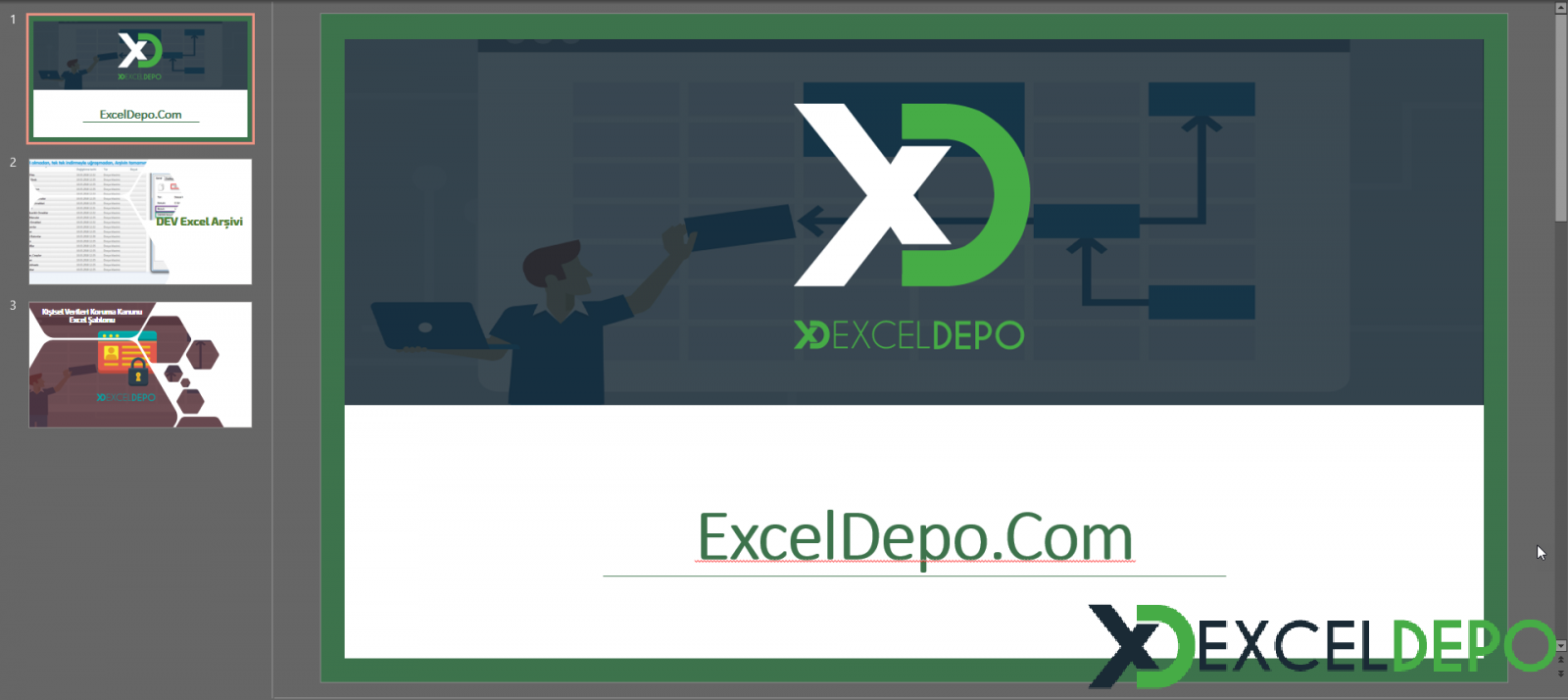 Power Point Sunumu Excel'de Oynatma