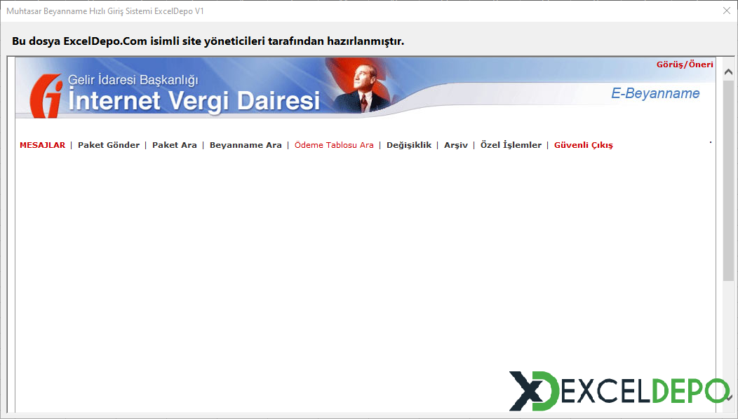 Muhtasar Beyanname Sistemine Excel ile Hızlı Giriş
