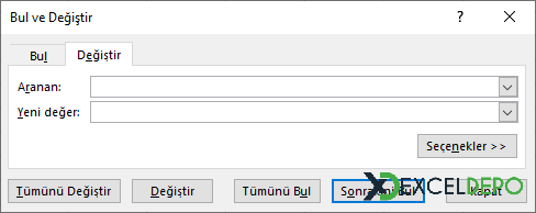Değiştir Penceresi