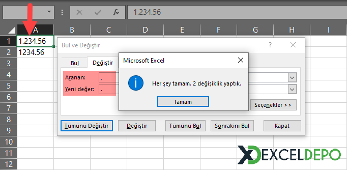 Noktaları Virgüle çevir
