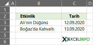 Excelde Sadece Hafta Sonu Tarihleri Yazılabilsin