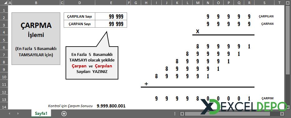 X Basamaklı İki Sayının Basamak Basamak Çarpımı X Basamaklı İki Sayının Basamak Basamak Çarpımı