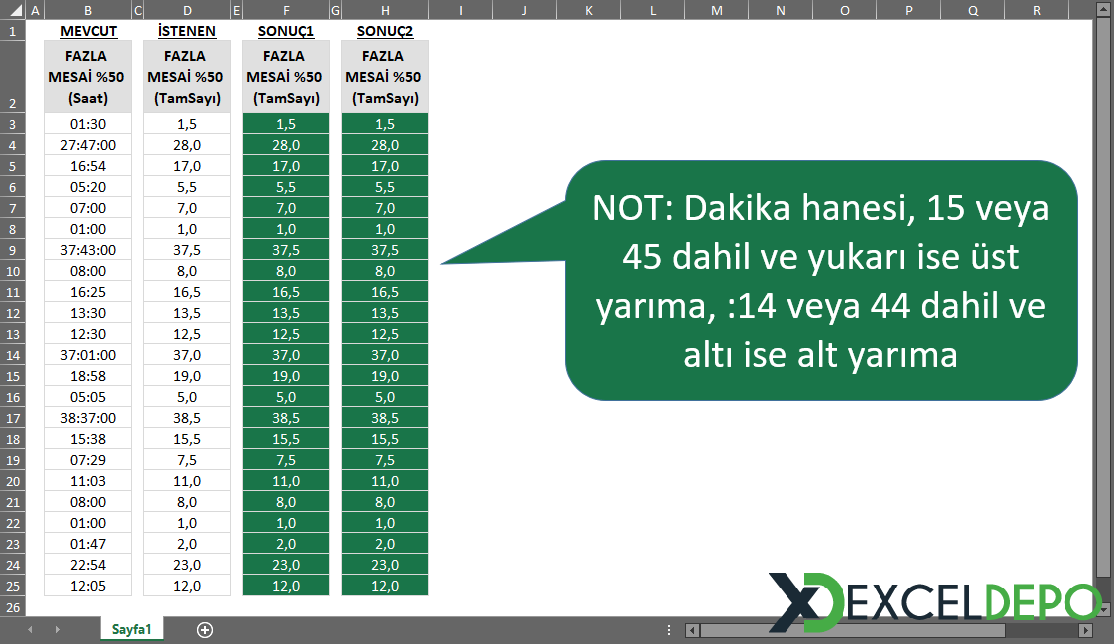 Saati Ondalık Sayıya Çevirme Saati Ondalık Sayıya Çevirme
