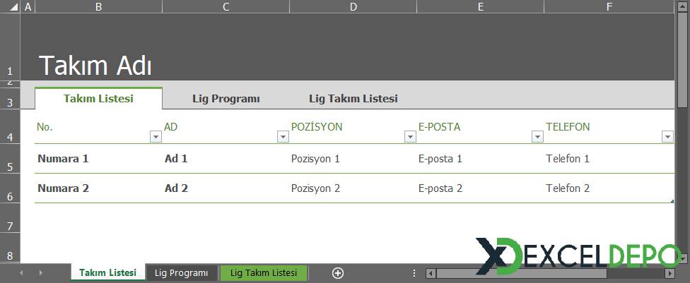 Spor Takımı Listesi ve Programı Spor Takımı Listesi ve Programı