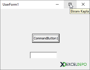 UserForm Nesnesine Üç Farklı Buton Ekleme UserForm Nesnesine Üç Farklı Buton Ekleme