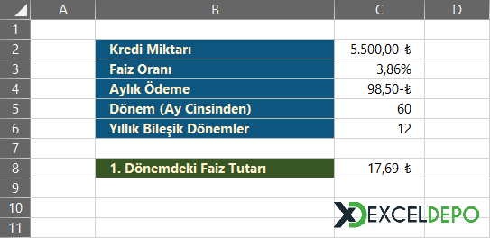Belirli Bir Dönemi Kapsayan Faiz Hesaplaması Belirli Bir Dönemi Kapsayan Faiz Hesaplaması