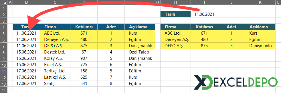 Düşeyara ile Birden Fazla Veriyi Alt Alta Sıralama Düşeyara ile Birden Fazla Veriyi Alt Alta Sıralama