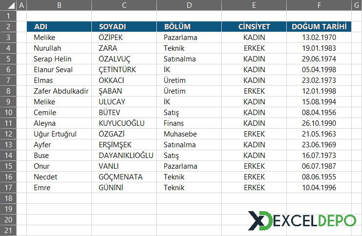 Birden Çok Kriterli Düşeyara Yapma