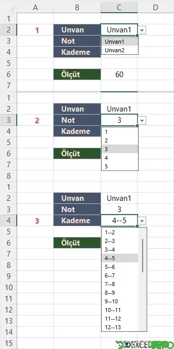 Açılan Liste ile Üç Boyutlu Arama
