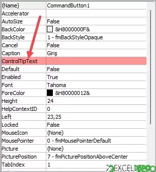 ControlTipText Yerine Label Nesnesinde Açıklama