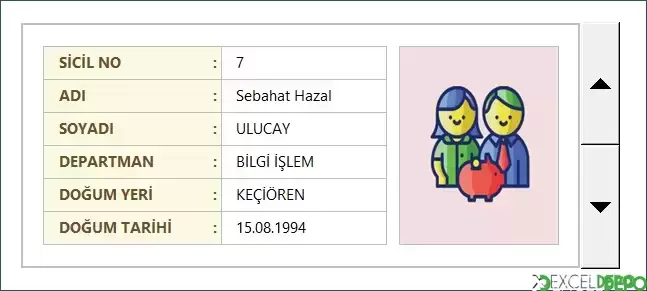 Formüller ile Çalışan Kartı Oluşturma