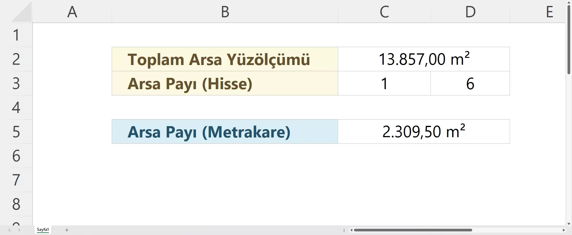 Arsa Payı Hesaplama
