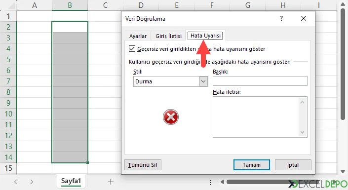 Hata Uyarısı