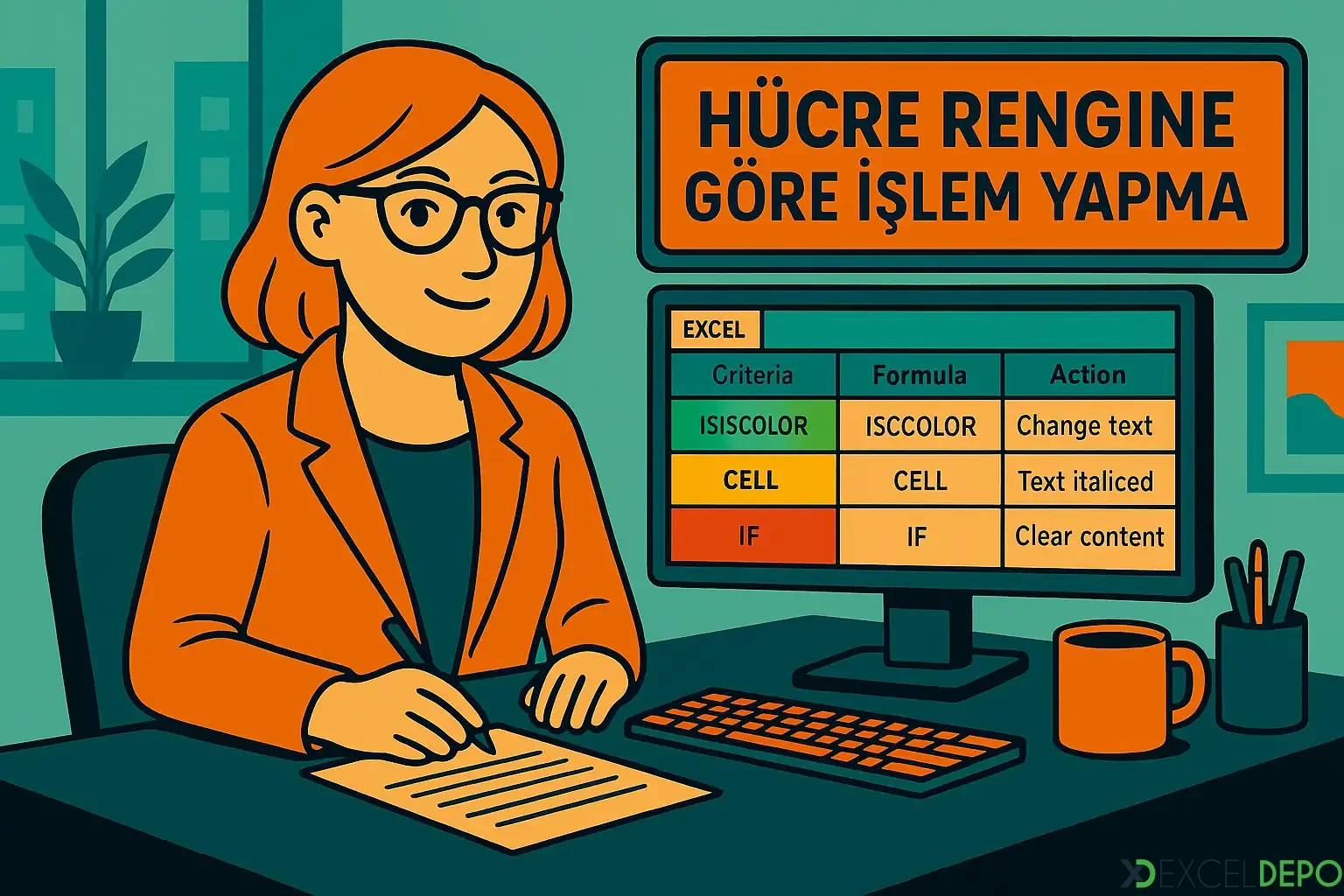 Hücre Rengine Göre İşlem Yapma