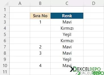 Tek Değere Otomatik Sıra Numarası Verme