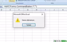 Excel Activex nesneleri ekletmiyor