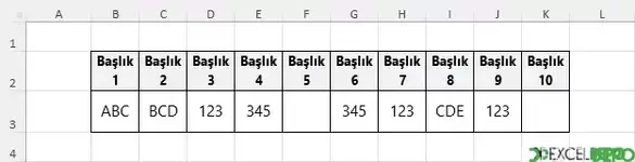 Boşlukları Dikkate Alarak Benzersiz Listeleme