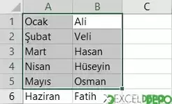 Shift tuşu ile hızlı bir şekilde satır-sütun eklemek