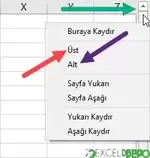 Çok fazla içeriğin olduğu seçili hücrelerde hızlı gitme işlemleri