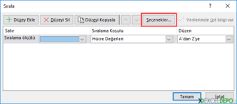 Sütunları Sıralama