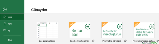 Çalışma Kitabı Oluşturma