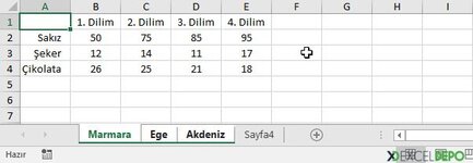 Çalışma Sayfalarını Gruplama