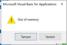 VBA Out of Memory Hatası Alma