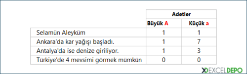 Büyük Küçük Harf Adetlerini Bulma