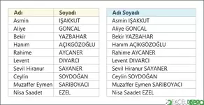 Birden Fazla Hücreyi Tek Hücrede Birleştirme