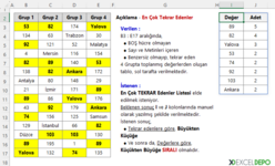 En Çok Tekrar Edenleri Sıralı Listeleme