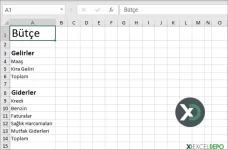 Excel ile Bütçe Dosyası Oluşturma