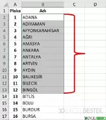 Excel Ad Tanımlama İşlemi ve Tablo Oluşturma