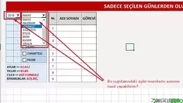 Excel açılır kutu oluşturmak