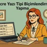 Hücre Yazı Tipi Biçimlendirme Yapma