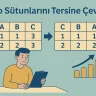 Tablo Sütunlarını Tersine Çevirme