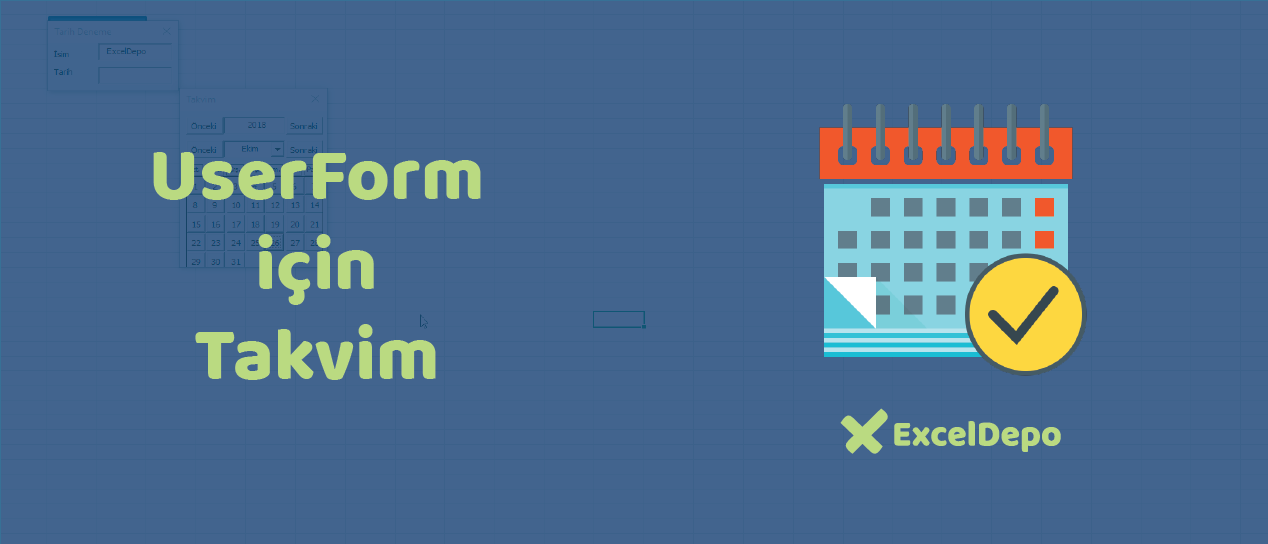 UserForm için Takvim