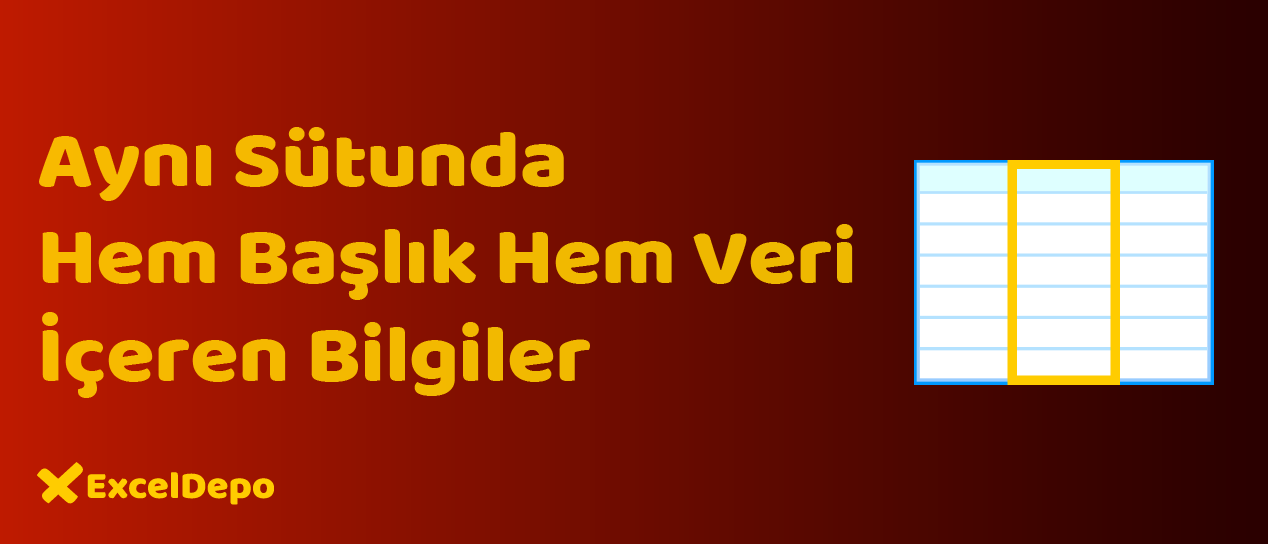 Aynı Sütunda Hem Başlık Hem Veri İçeren Bilgiler