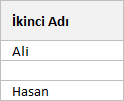 Adı Soyadı ve İkinci Adı Ayırma