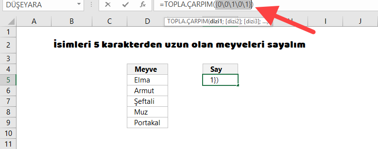 Excel formüllerindeki çift tire işaretleri Excel formüllerindeki çift tire işaretleri