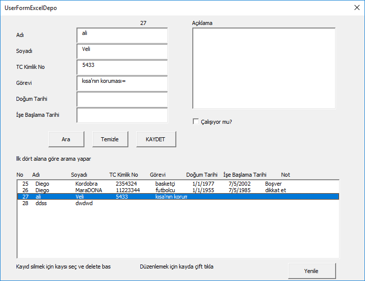 Sql Komut Yöntemi ile ADO işlemleri